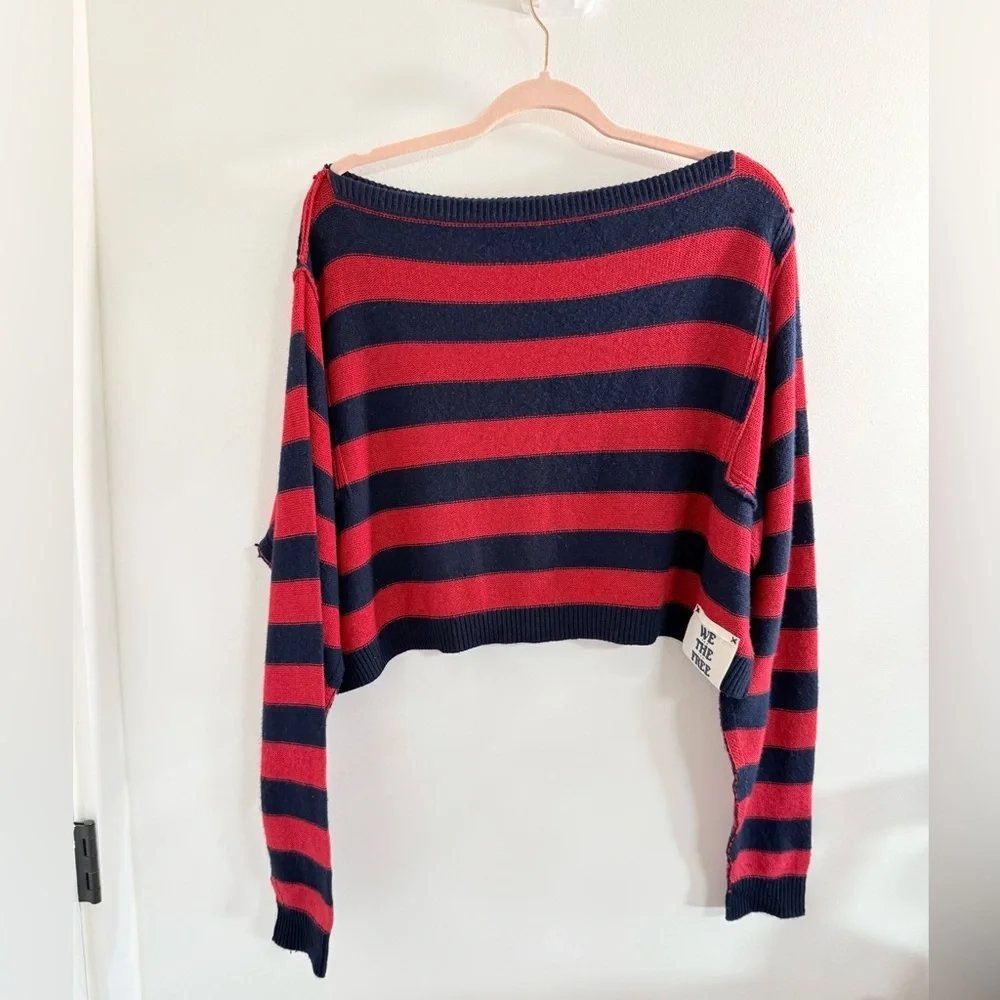 Free People Into The Blue Striped Sweater